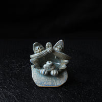 Vintage Indigo Wamao 瓦猫 - Incense holder