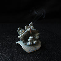 Vintage Indigo Wamao 瓦猫 - Incense holder
