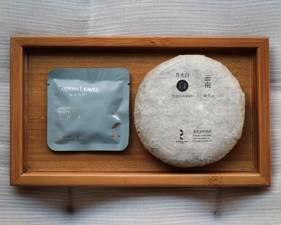 2018 Yueguangbai White Tea, Wild Forest stone - pressed Cake - Eastern Leaves