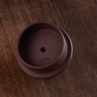 Tian Di Fang Yuan 天地方圆 - Flower carved Yixing teapot, Zini purple clay