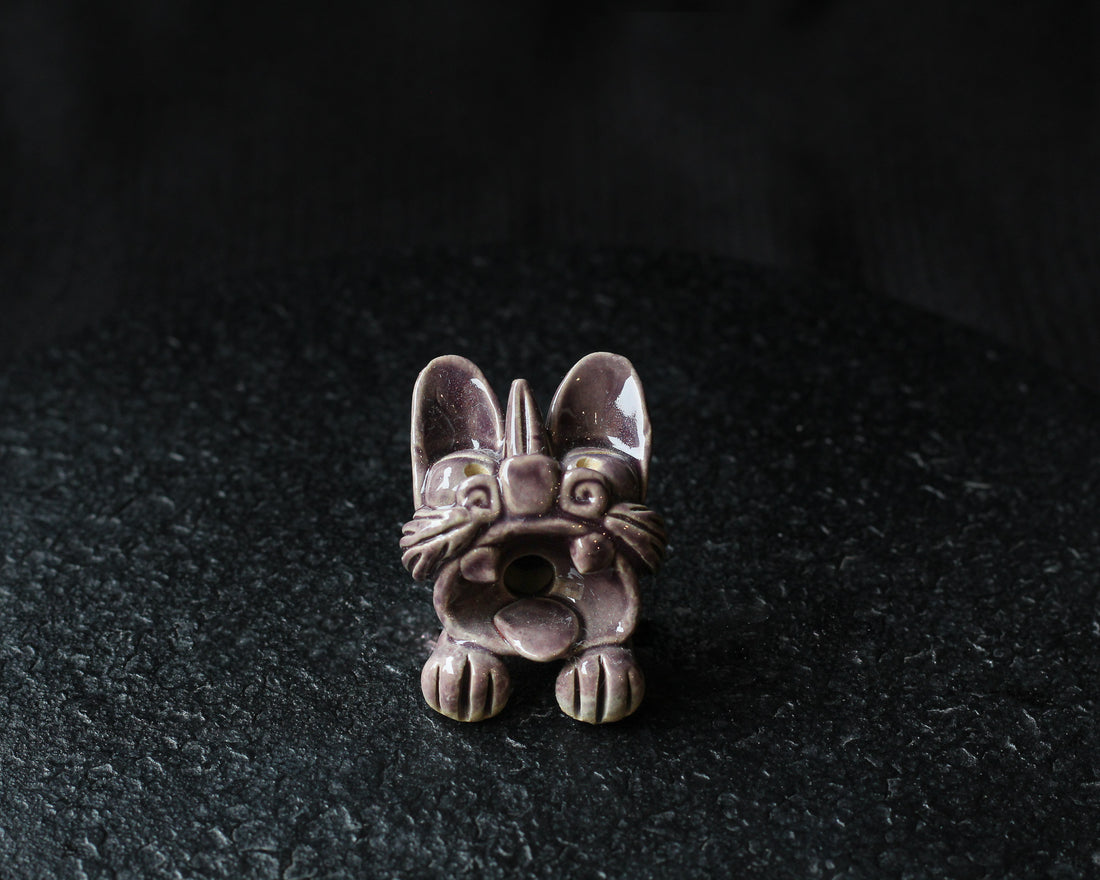 Dark Purple mini Wamao 瓦猫 - Incense holder