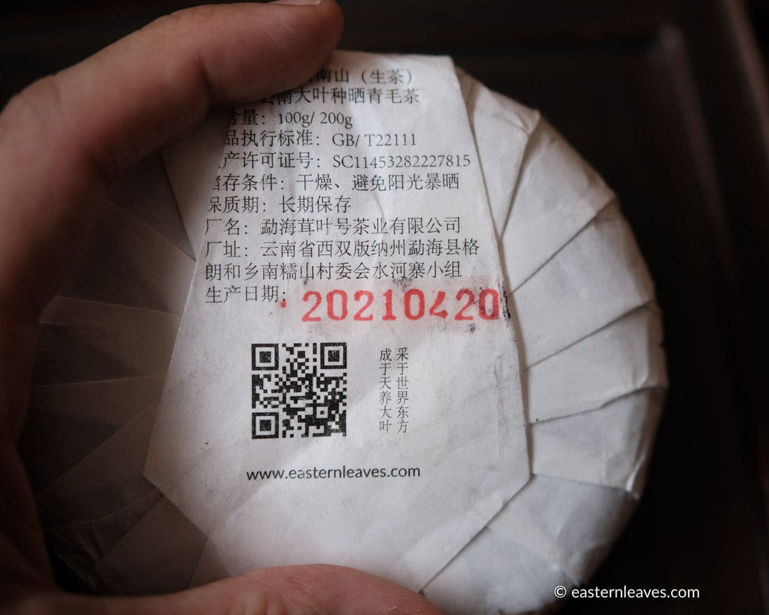 Pu'er shengpu ancient trees gushu in pressed cake, from Yunnan, China. 2021 spring tea
